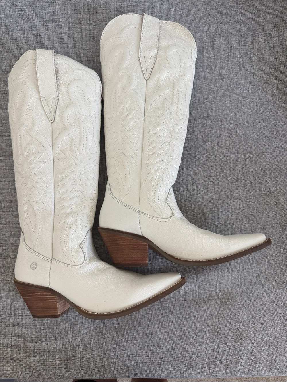 Dingo Raisin Kane leather White Tall Western Cowboy Boots Snip Toe - Picture 2 of 14